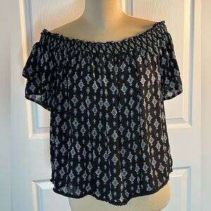 Rewind Black Off-Shoulder Women Top, size XL